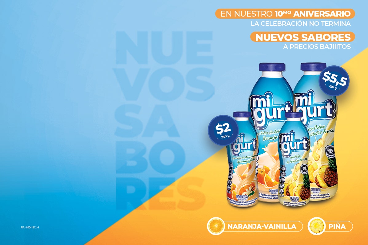 Migurt Naranja-Vainilla y Piña